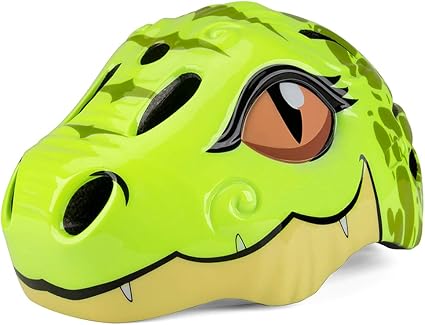 Creamon Casco De Ciclismo De Seguridad Para Dinosaurios De Dibujos Animados Para Ninos Luz Led Trasera Casco De Animales En 3d Para Patinaje Scooter Bicicleta Ninas Regalos Amazon Es Hogar