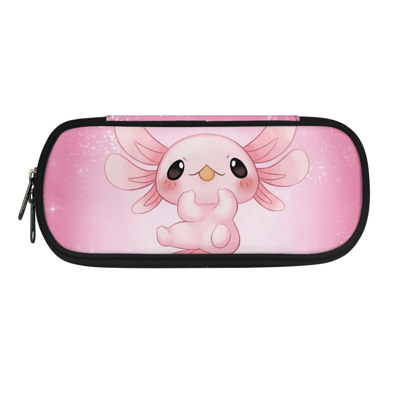 Howilath Pink Axolotl Cute Pencil Case for Boys Girls Kids School Stationery Organizer Pencil Pouch Holder Pen Box Office School Supplies
