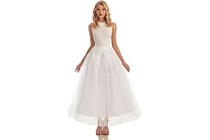 AWSALE Hoopless Petticoats Crinoline Slips Underskirt Floor Length for Bridal Gown CA-WPT109