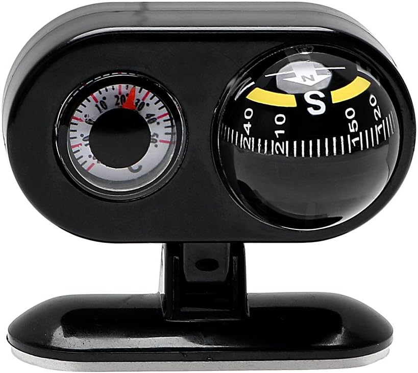 Car Dashboard Ornament Compass Thermometer Interior Decors