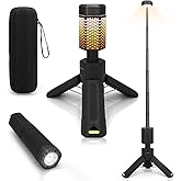 Telescopic Camping Lights, Rechargeable 10500mAh Camping Lantern with Storage Bag, Waterproof LED Camping Lamp with Magnetic, Portable Outdoor Tent Light for Camping,Hiking,Emergency,Fishing (Black)
