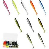 SYMEINA 100pcs Paddle Tail Swimbaits Lures, Soft Plastic Fishing Lures Kit, 2.75" Bass Fishing Bait for Freshwater and Saltwa