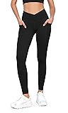 ODODOS Cross Waist Yoga Leggings for Women with