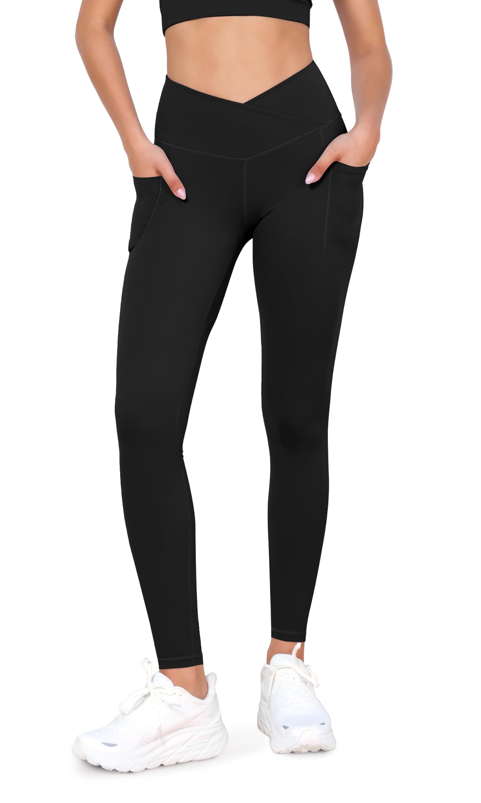 ODODOS Cross Waist Yoga Leggings for Women with