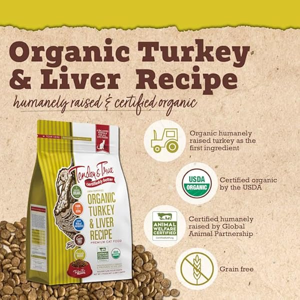 TENDER & TRUE ORGANIC TURKEY & LIVER RECIPE CAT FOOD, 3 POUND (PACK OF 1)