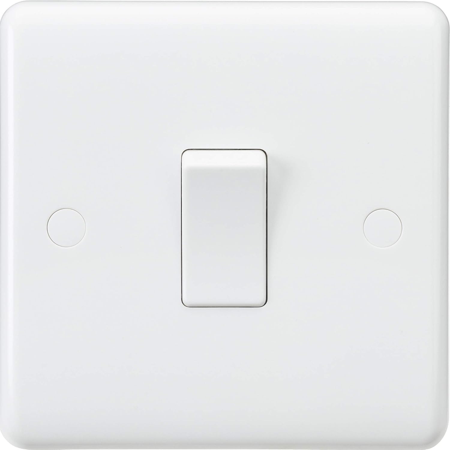 Knightsbridge CU1000 Curved Edge 10 A 1 Gang 1 Way Switch, 230 V, White, 1G Light Switch