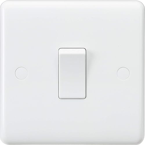 Knightsbridge CU2000 Light Curved Edge 10 A 1 Gang 2 Way Switch, 230 V, White