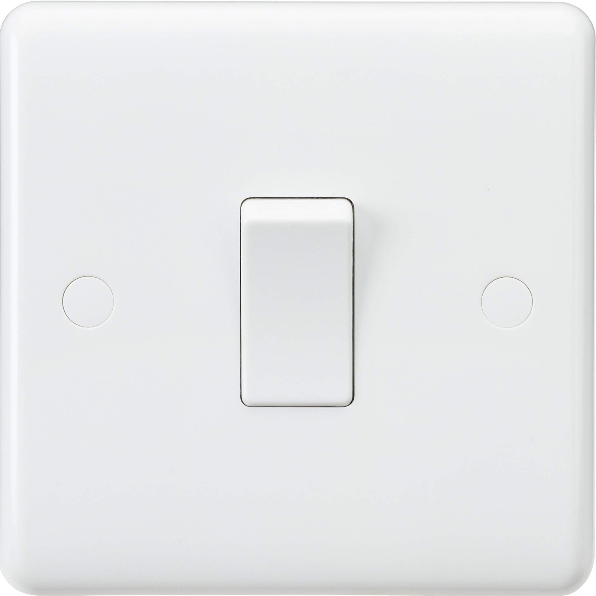 Knightsbridge CU1000 Curved Edge 10 A 1 Gang 1 Way Switch, 230 V, White