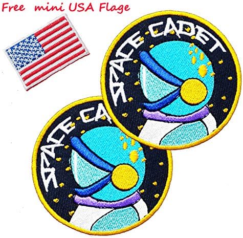 Space Cadet Iron On Patches Embroidered Sew Applique Galaxy Astronaut Explorer