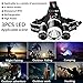 LED Headlamp Flashlight Kit, Portable Rechargeable Waterproof Adjustable Brightest Headlight, 10000-Lumen Head Light with 18650 Rechargeable Batteries for Hunting Fishing Camping Night-Work (3 Bulbs)