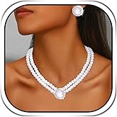 Sixexey Wedding Pearl Jewelry Set Bridal Jewelry Rhinestone Prom Birthday Necklace Jewelry Accessories for Women