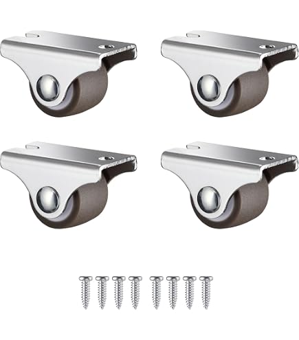 2 Pack 4-Wheel Sliding Door Rollers – 20mm Nylon Wheels, Copper Hanging Hardware For Trolleys, Balcony, Kitchen & Bathroom Sliding Doors