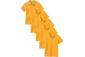 Galaxy by Harvic 5-Pack School Uniform Tagless Polo Tshirt for Little Boys & Big Boys