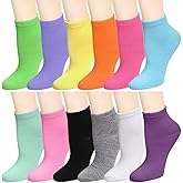 Falari 12 Pairs Women Novelty Ankle Socks Colorful ComfortSoft Lightweight Sports Athletic Socks