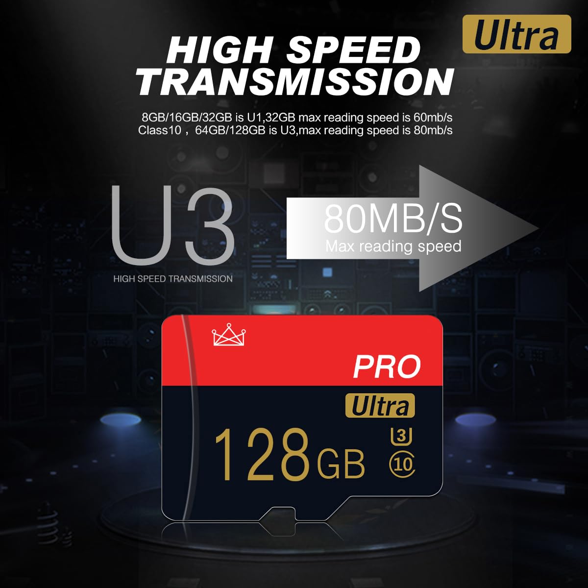 2 Pack Micro Memory Card 128GB Class 10 with Adapter High Speed Memory Card for Tablet,Drone