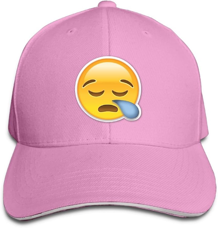 Sad Crying Emoji Emoticon Classic 100% Cotton Hat Caps Unisex Fashion Baseball Cap Adjustable Hip Hop Hat(6 Colors)