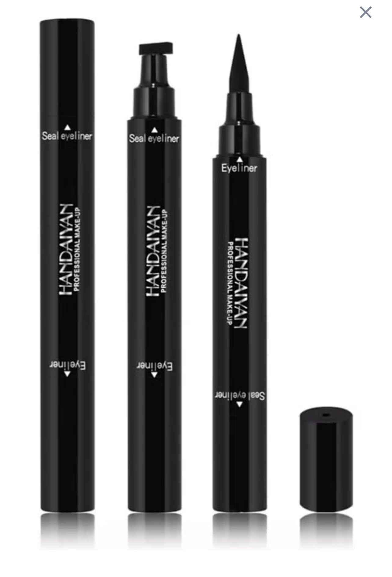 Photo 1 of Wing Eyeliner Stamp- Double-sided Winged Eyeliner Pen, Waterproof Smudgeproof Long Lasting Liquid Eyeliner Pencil, Vamp Style Wing, with Eyebrow Definer Pencil - Black