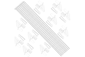 WMYCONGCONG 10 PCS 1.2x260mm Steel Pushrod Parts + 10 PCS Nylon Micro Control Horns 20x11mm 4 Holes for RC Airplane Plane DIY Parts