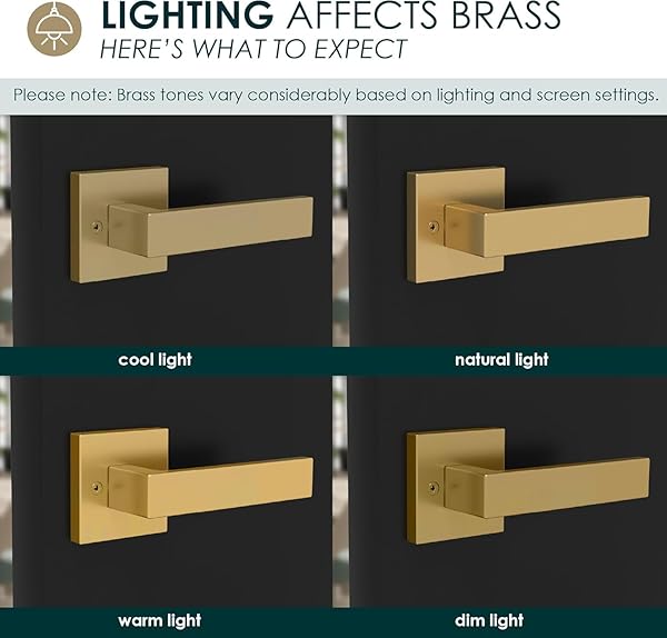 MEGA HANDLES – TOBELLE ENTRY DOOR HANDLESET IN SATIN BRASS FINISH – SINGLE CYLINDER HANDLESET WITH LEVER FOR ENTRANCE AND FRONT DOORS – MODERN DOOR HANDLES FOR LEFT AND RIGHT-HANDED DOORS