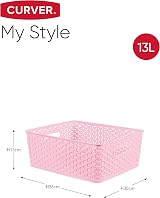 CURVER My Style Rattan Effect Set of 3 Storage Baskets 13 L Pink view 8