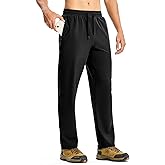 TBMPOY Mens Lightweight Hiking Pants Quick Dry Travel Fishing Water Resistant Workout Athletic Sweatpants Zipper Pockets