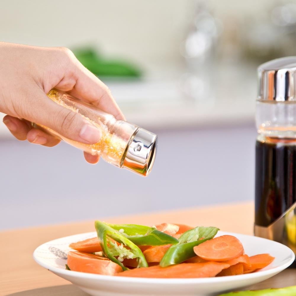 Club Set Sale e Pepe, Olio e Aceto, in acciaio inox e vetro, Salsa Aceto Cruet Set Barattoli Porta Spezie di 5