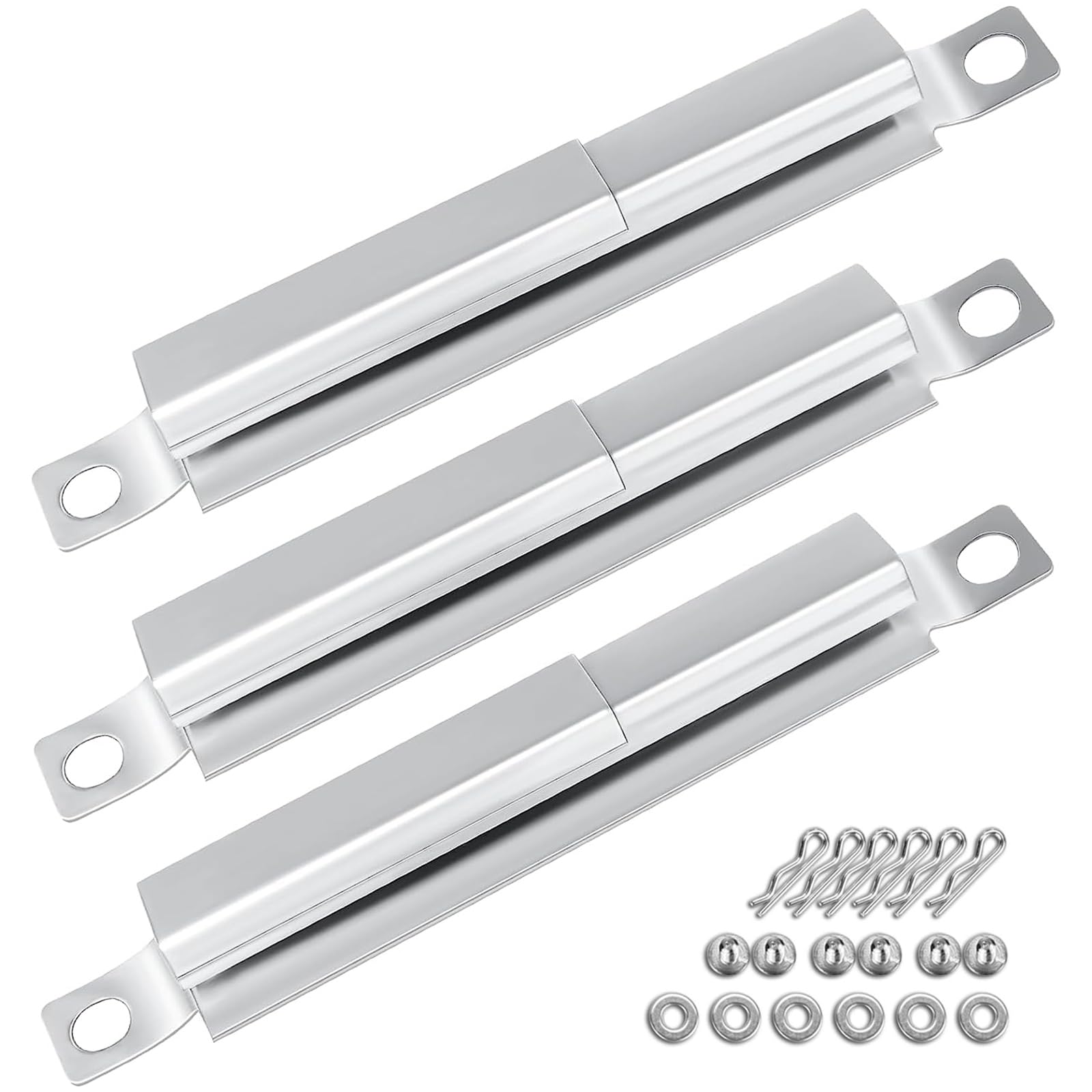 GFTIME Universal Crossover Tubes 13cm-24cm Adjustable Replacement for Charbroil, Outback, CosmoGrill, Blooma Ultar, Berkley, Uniflame, Napoleon, Charbroil Performance 463673517, 3 Pack