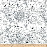 Premier Prints Air Traffic Premier Navy Fabric By The Yard