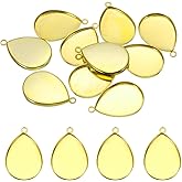 PATIKIL Pendant Trays for Jewelry Making, Blank Pendants Zinc Alloy Teardrop Bezel Settings Flat Base for Necklace Bracelet Photo Charm Art Making Supplies