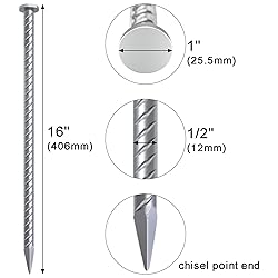 VVOKGO 16 Inch Rebar Stakes 1/2 Inch Diameter