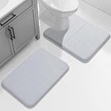 Yimobra Memory Foam U-Shaped Bath Mat 61x51cm Non-Slip Silver view 2