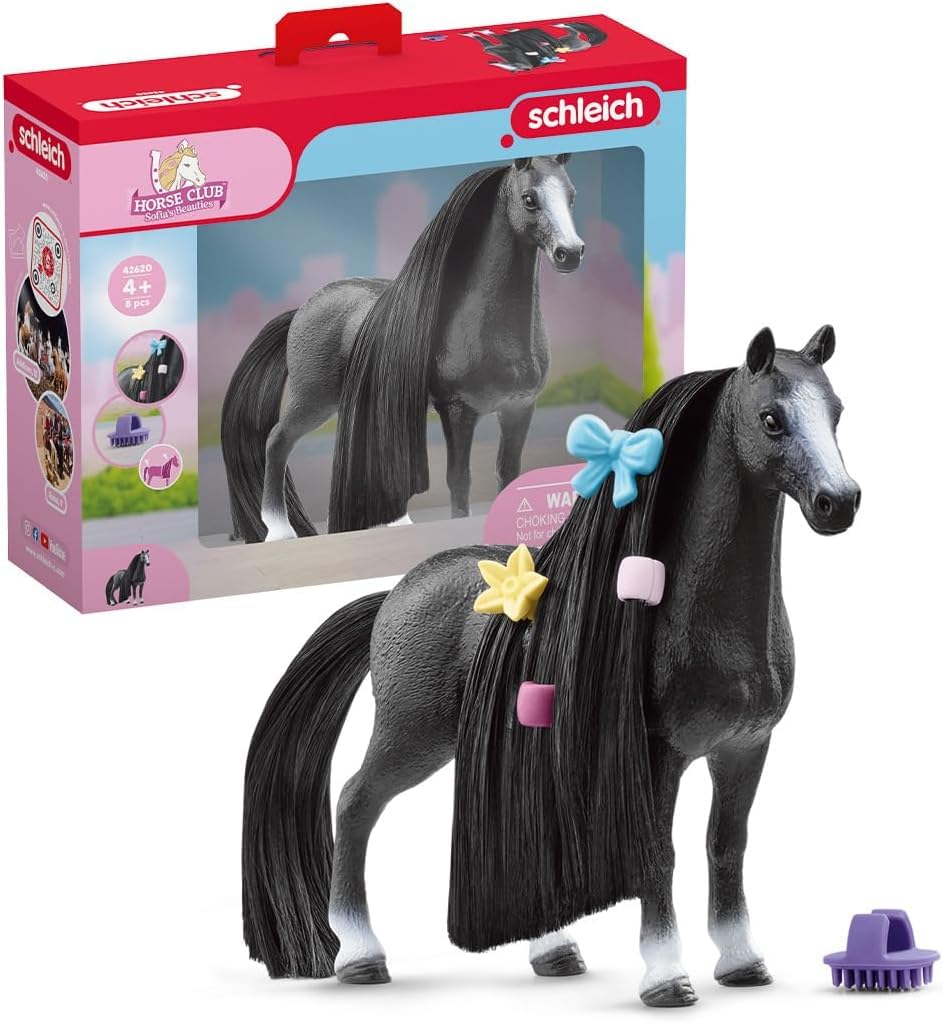 SCHLEICH HORSE CLUB 42620 Sofia's Beauties Quarter Horse Stute Styling Set - 8-Teiliges Spielset - Quarter Horse Stute, Beauty Horse Pferd mit Mähne, Pferde Spielzeug ab 4 Jahren