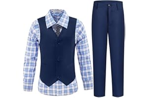 QISUMA Boys Suits Toddler Formal Suit Set Kids Ring Bearer Outfit for Teen Boys Wedding Tuxedo Communion Dress Clothes