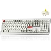 Keychron V6 Max Wireless 2.4 GHz Bluetooth 5.1 Custom Mechanical Keyboard | QMK Launcher, Full-Size Layout with Hot-swappable Gateron Banana Switch, RGB Backlit for Mac Windows Linux - Retro