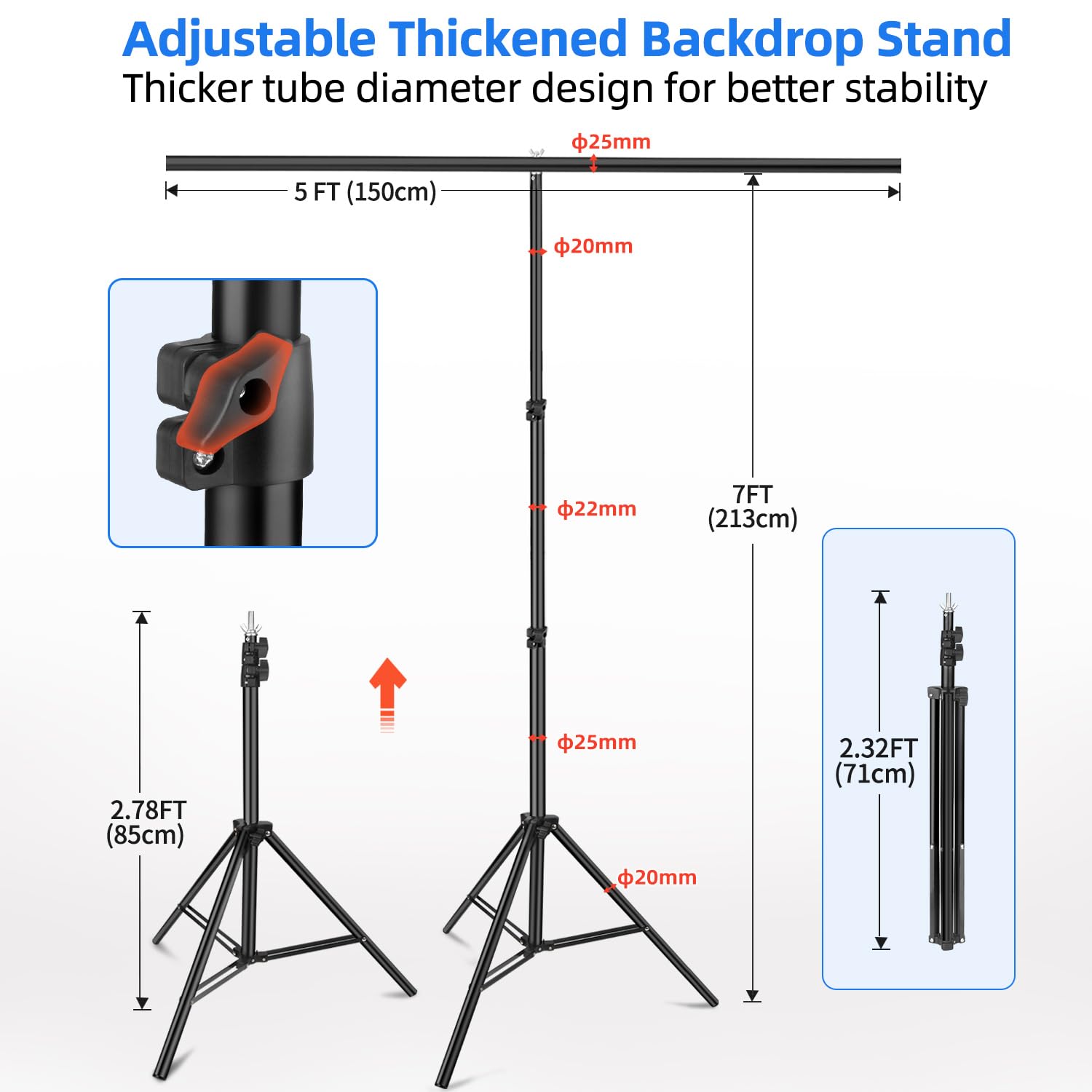 HEMMOTOP Blue Green Screen Backdrop Kit, 2-in-1 7x5 ft Green Screen Stand for Streaming, 6.5x5 ft 2-Sided Reversible Blue Photo Background with Backdrop Stand for Photography, Zoom with Case & Clips