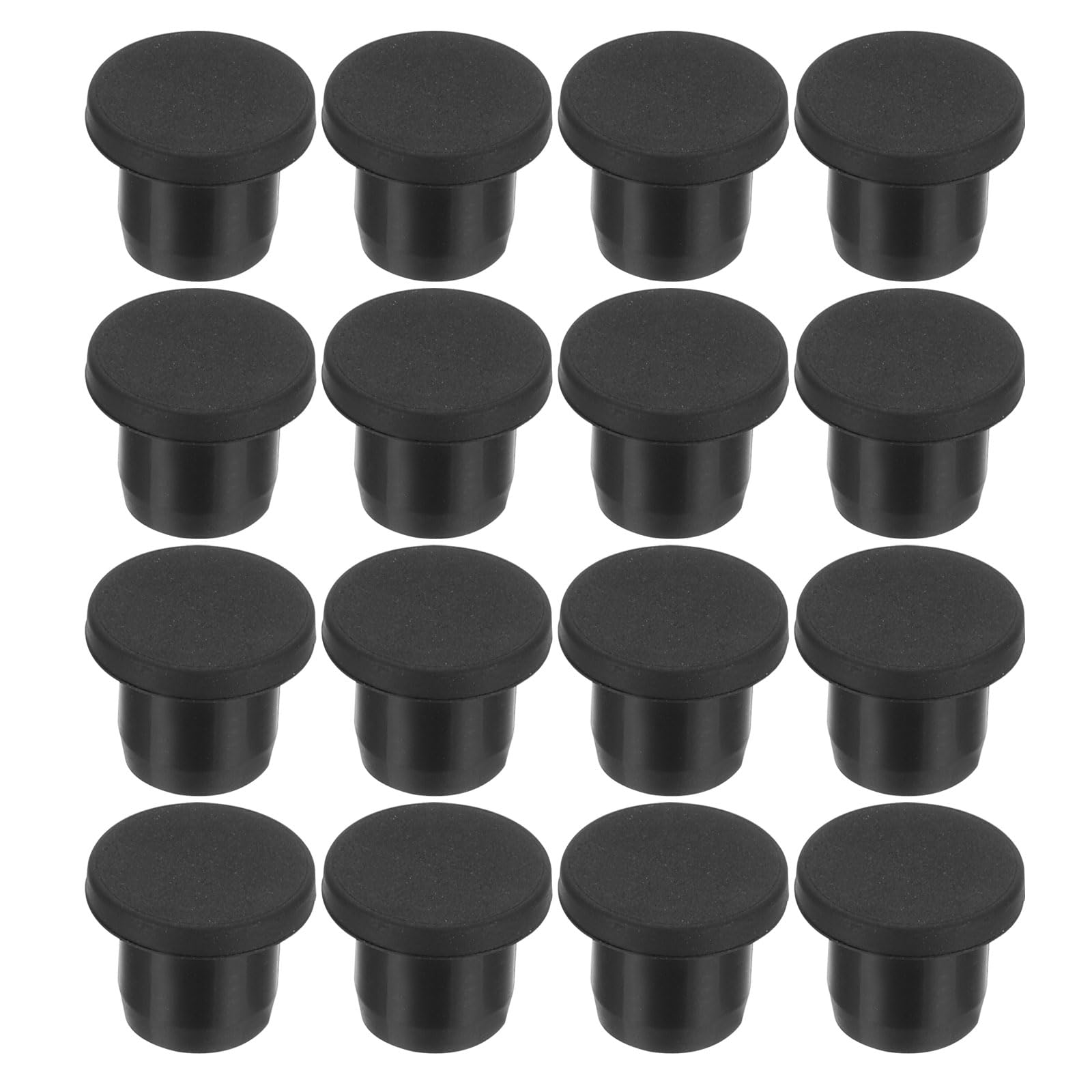 PATIKIL 11mm Diameter Rubber Hole Plugs, 16 Pcs Silicone Rubber Round Hole Stoppers for 10-11mm Hole, Black