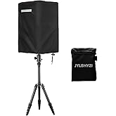 Speaker Cover for 12 Inch PA/DJ Powered Speaker Mounted on Stand,Outdoor Speaker Cover Heavy-duty 600D Oxford Fabric Waterproof, Dustproof, Anti-UV With Night White Reflective Strips,Black,1 Pack