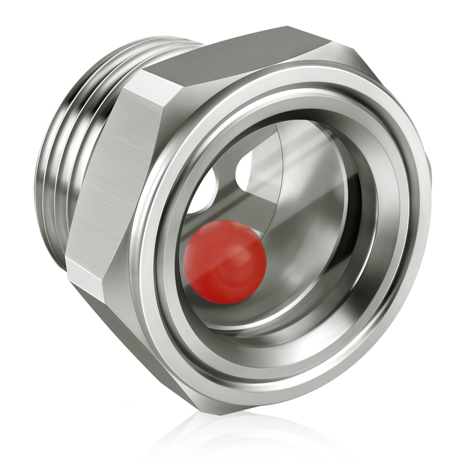 Photo 1 of 1'' NPT Male Hex Head Stainless Steel Oil Sight Glass Liquid Level Gauge Oil Indicator Window Hydraulic Tank Sight Glass For Pump Air Compressor Gearbox (1'' NPT Male)