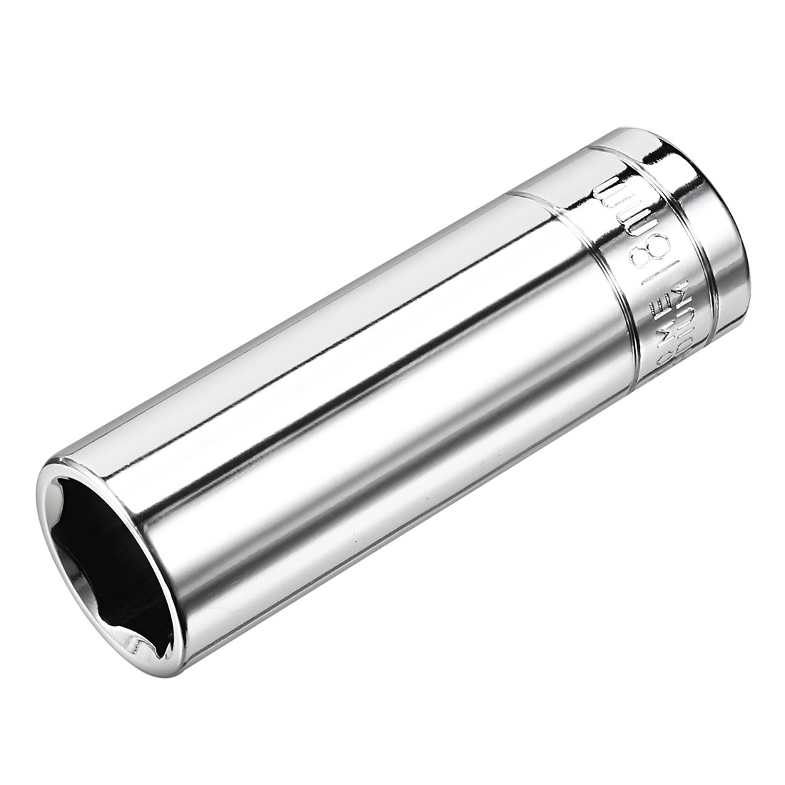 sourcing map 1/2 Inch Drive 18mm 6-Point Deep Socket, Metric, Cr-V, 78mm Length
