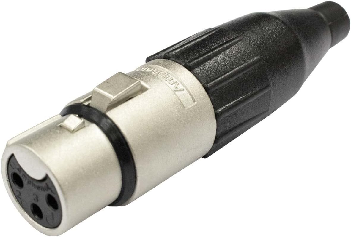 Amphenol AC3F Female XLR Connector Nickel with Jaws Cable Clamp