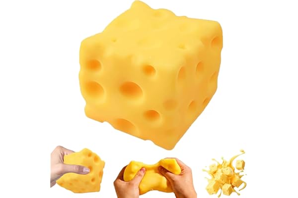 Sensory Cheese Block Slow Rise Squishy, Soft Silicone Fidget for Adults, Stretchy Decompression Tool for Relaxation(6cm/2.4in