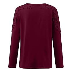 Women's Plus Size Long Sleeve Shirts Lace Hollow
