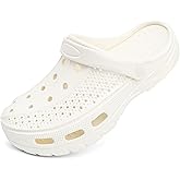 ChayChax Men's and Women's Arch Support Clogs Garden Shoes Slip-on Outdoor Beach Slippers with Removable Cushion Footbed