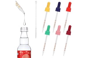 PETPOG 6Pcs Glass Dropper Pipettes for SodaStream Bubly Bubbly Drops | 1ML Graduated Droppers with Leak-Free Tips - Compatible with Soda Stream Accessories (Colorful Set)