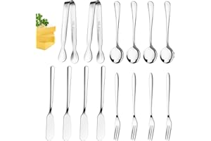 MLURCU Cheese Butter Spreader Knife Set Charcuterie Accessories Charcuterie Boards Accessories Charcuterie Utensils Stainless Steel Spreader Knives Small Serving Tongs Mini Forks and Spoons for Pastry Making