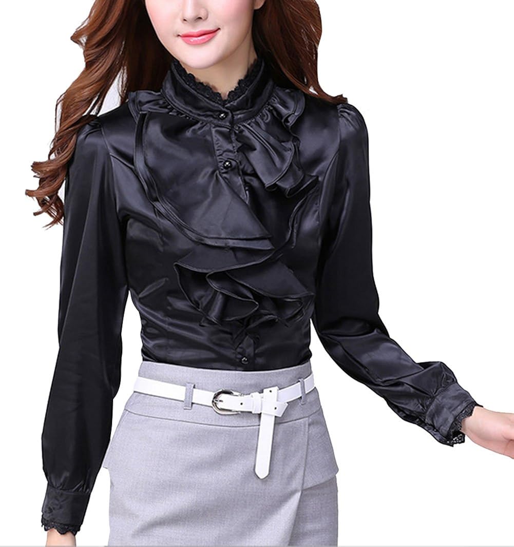 button up shirt with ruffles