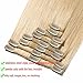 Standard Weft 20 Inch 105g Bleach Blonde Clip in 100% Real Remy Human Hair Extensions 8 Pieces 18 Clips