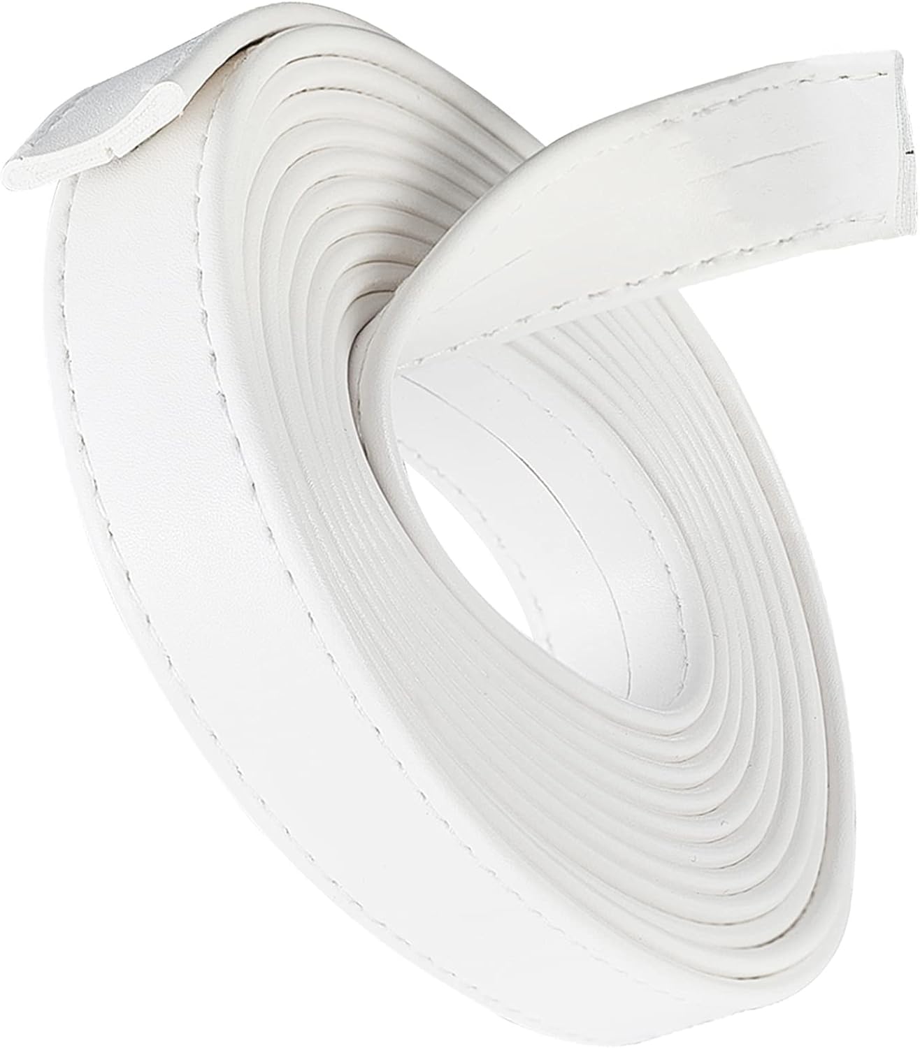 GORGECRAFT 118 Inches Double Sided Leather Strip Straps 0.8 inch Wide Flat Cord DIY Leather Strap String for Making Bag Strap Crafts Leather Belt Furniture Handles(White)