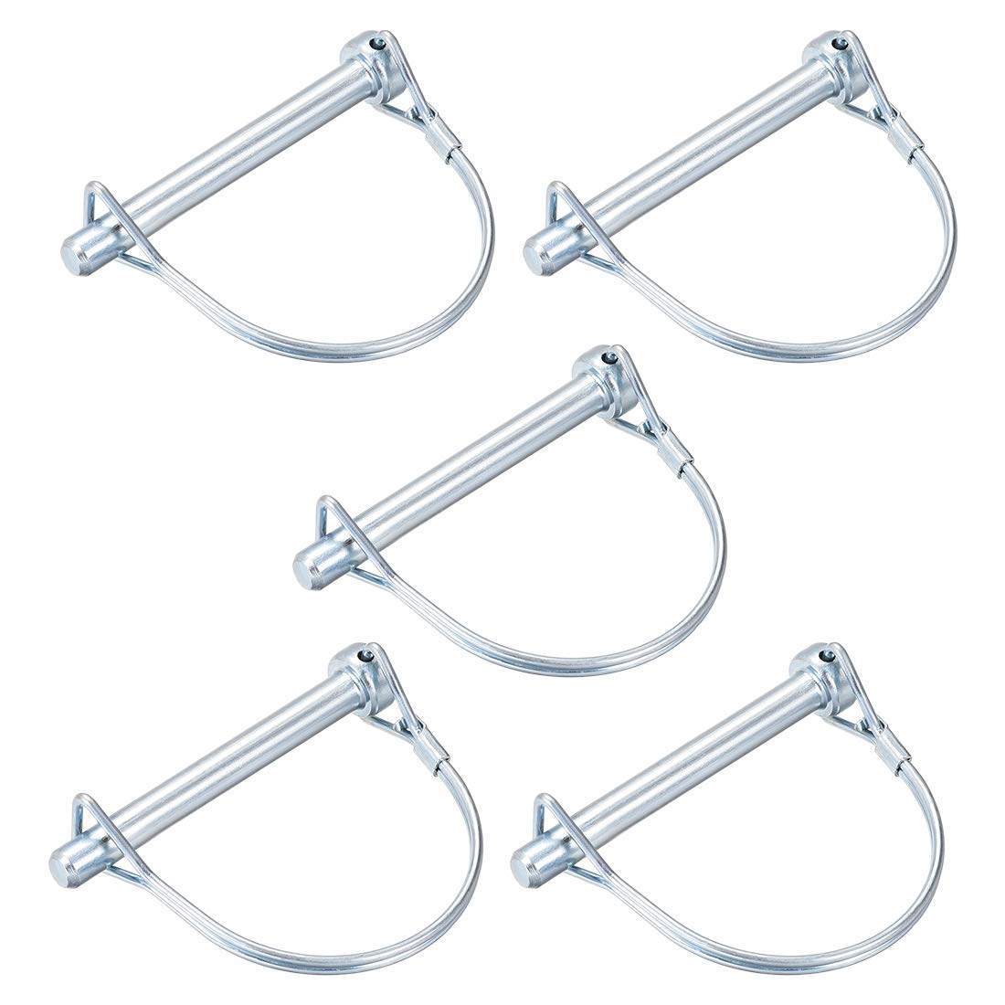 sourcing map Shaft Locking Pin - 8mm x 72mm Coupler Pin for Farm Trailers Wagons Lawn Garden in Arch Round 5Pcs