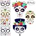 Sugar Skull Face Tattoo Kit, Day of the Dead Halloween Tattoos, Families Temporary Tattoos 8 Packs